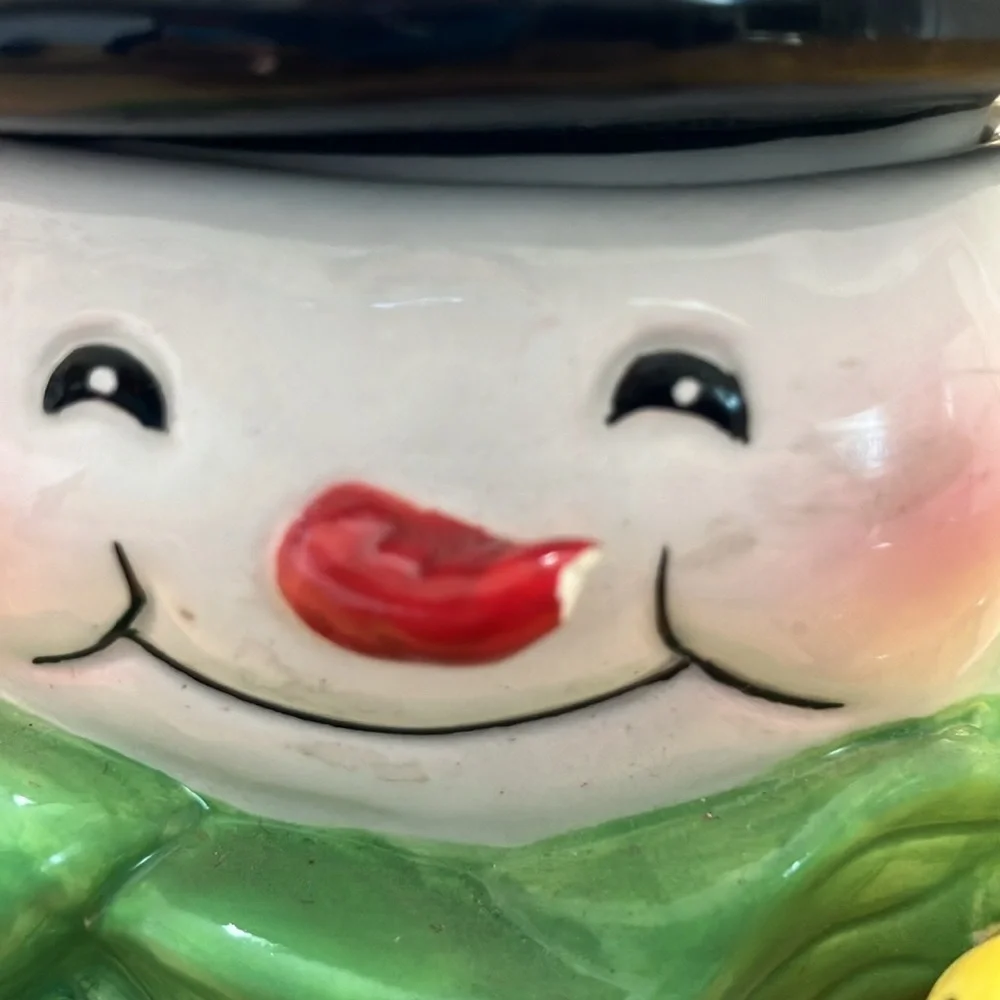 Too Good Gourmet Snowman teapot‎ and mug set vintage with yellow canary